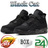 Pine Green 4 4S basketskor Black Cat University Blue Craft Olive Military Black Red Thunder Bred Women Sneakers Sporttränare Storlek 36-47 med låda