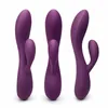 Vibrador de conejo dual de plusone para mujeres: hecha de silicona segura de la carrocería USB totalmente impermeable masajeador de doble vibración recargable con 10 configuraciones de vibración