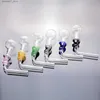 Smoking Pipes Smoking Pipes Colorful Gass Hookah Skull Smoke Handle Pipe Curved Mini Smoking Pipes Hand Blown Recycler Oil Burner Q240408