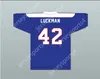 Custom Sid Luckman 42 Erasmus Hall High School Blue Football Jersey 2 Top Stithed S-6xl