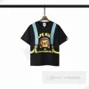 Designer Kids cotton T-shirts boys monkey backpacks letter printed casual tops summer children cartoon short sleeve Tees Z7585