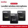 Mikrofony Godox Movelink II M1 M2 2,4 GHz Wireless Lavalier Omnidirectional MicroPhone Brecever do telefonicznego smartfonu aparatu DSLR