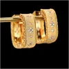 Étalon français vintage lourd industrie dorée en or boucles d'oreilles brossées larges beaux cadeaux de boutique épaisse bijoux de femmes accessoires