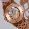 AP Tourbillon Wrist Watch Epic Royal Oak 15400or Mens Watch 18K Rose Gold Black Face Automatique mécanique Swiss Famme Watch Luxury Luxury Gold Watch Diamètre 41 mm