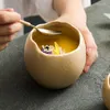 Bowls Eggshell Shaped Ceramic Bowl Thick Soup Dessert French Molecular Cuisine Art Tableware Home Kitchen Irregular