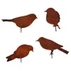 庭の装飾dewoga edelrost bird wood for wood wood 4 metal