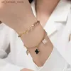 Charm Bracelets flowers plants Chain Bracelets Bangle with diamond shell letter Titanium steel designer women men luxury jewlery woman gold rose w Y240416YAA2N1XV