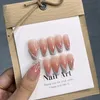 French Pearl Handmade Press on Nails Coffin Pink Pink False Nail Art With Decorations in Emmabeauty Storenoem198 240328