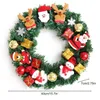 装飾的な花の雪だるまの花輪玄関のセットハンギングアウトドアクリスマスデコレーション2024サンタクローススノーマンマンタイビングリース装飾