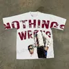 Męskie koszulki Strtwear T Shirt Y2K Hip Hop Graphic Print Oversed Tshirt Mens Punk Rock Gothic Crew Szyja bawełniana krótkie blaty T240408