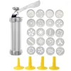 Bakformar cookie press pistol set biscuit kit legering churro maker med 10/20 skivor 4 konditori mögel köksverktyg