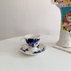 Koppar Saucers Luxury Tea Set Decorative Kitchen Drinkware Classical European Ceramic Coffee Cup Filizanki do Kawy Hushåll