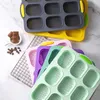 Baking Moulds Silicone Cake Mold 9-Cavity Oval DIY Pan Chocolate Bread Pancake Non-stick Bakeware Tool Gray