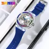 Zegarek skmei moda otwartą sztukę przezroczysty zegarek trójwymiarowy kreatywny wytłoczony biznesowy atmosfera mechaniczna M032
