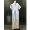 Roupas étnicas elegantes mulheres impressão muçulmana abaya manga curta casual maxi vestidos perus kaftan islâmico dubai robe jalabiya