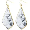 Boucles d'oreilles enveloppées Tumbeelluwa Géométrique Rhombus Labradorite Reiki guérison Crystal Stone Drop Boucle d'oreille Boucle tendance