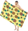 Serviette microfibre à ananas tropical feuilles de palmier et de fleurs de plage de plage absorbant de la baignoire à sec rapidement des serviettes de piscine à sec rapidement