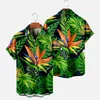 Camisas casuais masculinas verão Havaiano Men Vintage Tops 3d Árvore Folhas Impressas Manga curta Camisa da moda de moda de moda ROPA HOMBRE