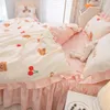 Bedding Sets Washed Cotton High Density Comfortable Soft Bed Skirt 4-piece Set King Size