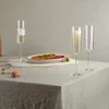 Glass Champagne Flutes 4 Pack 6Ounce Glasses 4Pc Set Premium Square Edge Blown Prosecco Wine 240408