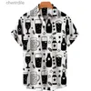 Chemises décontractées pour hommes pour hommes photo Harajuku Y2k Aloha Shirt 3D Mens Imprimez Luxury Taille à manches courtes Louange Top YQ240408