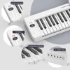 61 Piano digital dobrável com Bluetooth, teclas semi-ponderadas sensíveis ao toque-teclado portátil para iniciantes, adolescentes, adultos com bateria recarregável e bolsa de piano