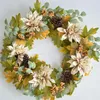 Flores decorativas de 24 polegadas grinaldas outono colorido datilograger berry berry pendura simulação de férias decoração de flores