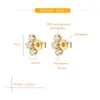スタッドイヤリング925スターリングシルバー素敵な幾何学的なシニージルコンゴールドカラーピアス耳指輪