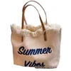 大容量のバッグ、刺繍文字、トートバッグ、女性用バッグ、織りニッチパーソナライズされたバッグ240408のすべてのキャンバス