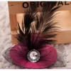 Hondenkleding Pet Accessories Engeland Style Hat Hair Clip met Feather Diamond Hairpin Supplies 5,5 cm