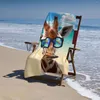 Towel Microfiber Funny Giraffe Beach Cartoon With Sunglass On The Sea Summer Bath Pool Towels Sand Proof Quick Dry
