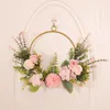 Decorative Flowers Artificial Flower Hoop Wreath Ball Chrysanthemum Front Door Hangings Water Grass Wall Party