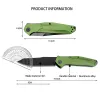Новый зеленый D2 Black Blade Алюминиевая ручка мини -складное нож EDC Кемпинг рыбацкий ножи для выживания джунглей