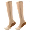 Compression de chaussettes pour femmes avec une fermeture à glissière High High 15-20 MMHg Open Toe Support Sock pour les hommes