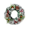 Decorative Flowers Christmas Wreath Fake Fruit Pine Snowflake Needles Artificial Plants Garland Door Wall Ornament Home Decor For Xmas Party