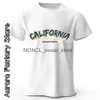 メンズTシャツ2024サマーメンカジュアルコットンTシャツカリフォルニア印刷トップスTEES MALE FASION CAMISETA AMERICAN VINTAGE CLOSTION STREETWEAR H240408