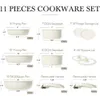 Köksredskap uppsättningar 11 krukor och krukuppsättningar non stick cookware set med löstagbara handtag induktion kök köksredskap med non stick löstagbar handlesl2403