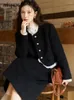 Work Dresses MISHOW Wool Blend Short Coat Skirt Two Piece Set Women Winter French Fashion Elegant Jacket Midi A-line Skirts Sets MXC56W0162