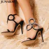 Sandales Luxury Crystal Round Shape High Heels 2024 Femmes Sexy Robe Chaussures de mariage Silk Silk orteil Open Toe Stiletto Roman