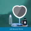 Tragbarer LED Light Make -up Mirror Eitelkeitslichter kompakter Make -up -Taschenspiegel kosmetische Handklapp -LED -Lampe Geschenk 240408