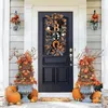 Decorative Flowers Halloween Wreath Rattan Material Door Hanging For Party Front Indoor Wall Haunted House Props Scary