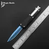 H07 Heavy Duty Outdoor Pocket Tactical Automatic Knife Electroplated Blue blade feather pattern zinc-aluminum handle 440 steel EDC hunting multi-purpose tool