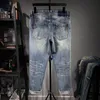 Plus Size Men's Ripped Jeans Simple Casual Plus Fat Plus Loose Fat Pants Size 28-48