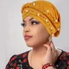 Vêtements ethniques tresse lait islamique Polyester Polyester Chapeaux de prière enveloppe Hijab Femmes Muslim Turban