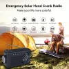 Radio Nouveau design Solar Hand Crank Radio Outdoor Portable Portable Radio à longue portée avec Banque d'alimentation de lampe de poche LED adaptée aux voyages, camping