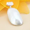 Pendant Necklaces 28x50mm White Natural Abalone Seashells Sea Shells Pendants DIY Freshwater Pearl Women Girls Gifts Jewelry Making Design