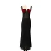 solid color heart-shaped hollowed out sleeveless suspender long dress socialite backless womens evening dress 240402