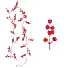 Fleurs décoratives 190cm Berry Red String Garland Artificiel Christmas Tree Fiche
