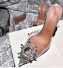 Амина Муадди Дизайнерская обувь для хрустальных сэмблеточных пВК насосы Слингбеки каблуки каблуки сандалии для женщин-дизайнеров.