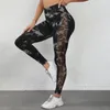 Leggings voor dames naadloos Tie Dye Sexy Hollow Out Women Gym High Taille Hip Lifting Fashion Training Running Yoga Pantys